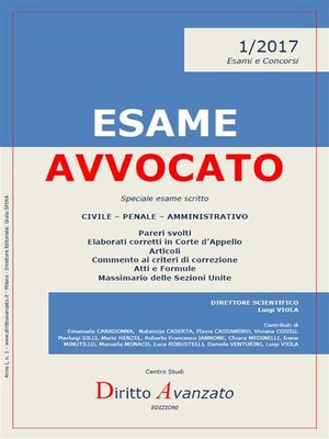 cover image of ESAME AVVOCATO 1/2017. Speciale esame scritto--Sessioni 2017 e 2018